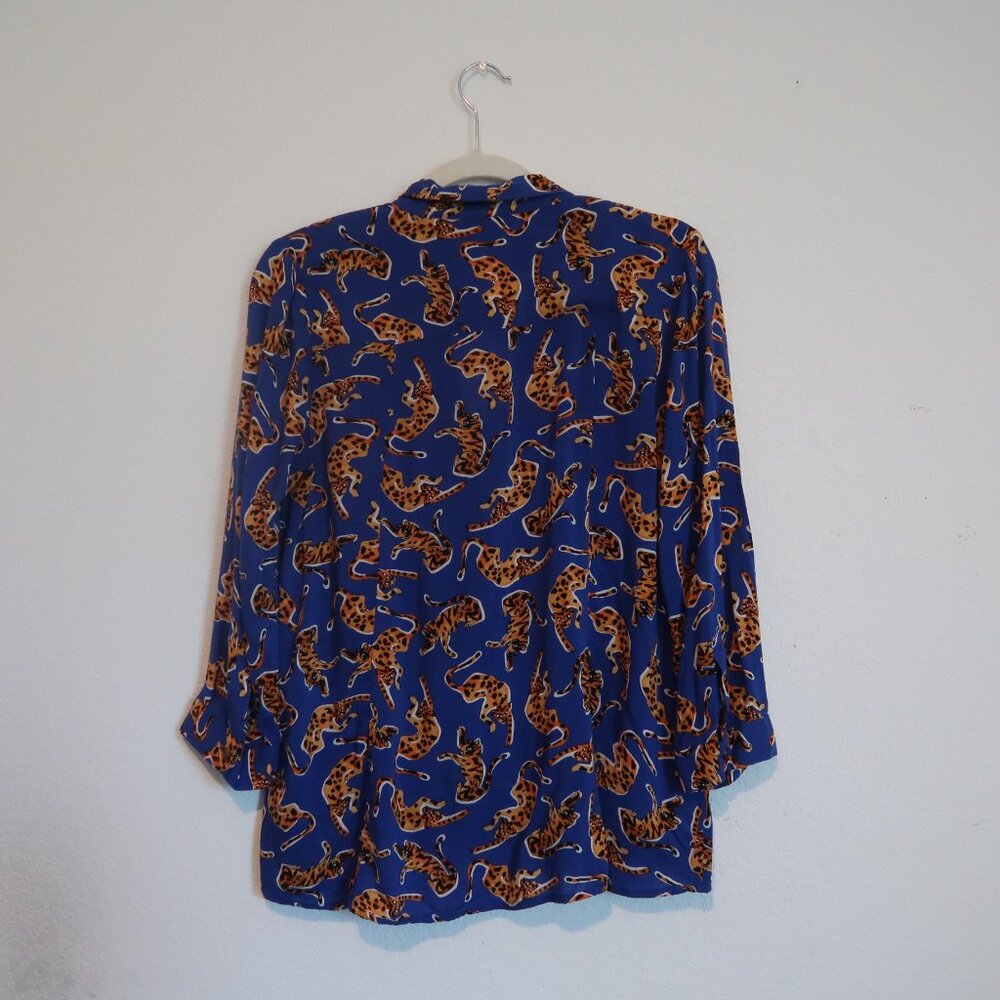 52 Conversations by Anthropologie Cheetah Print Blouse, Size Small - Picture 6 of 7